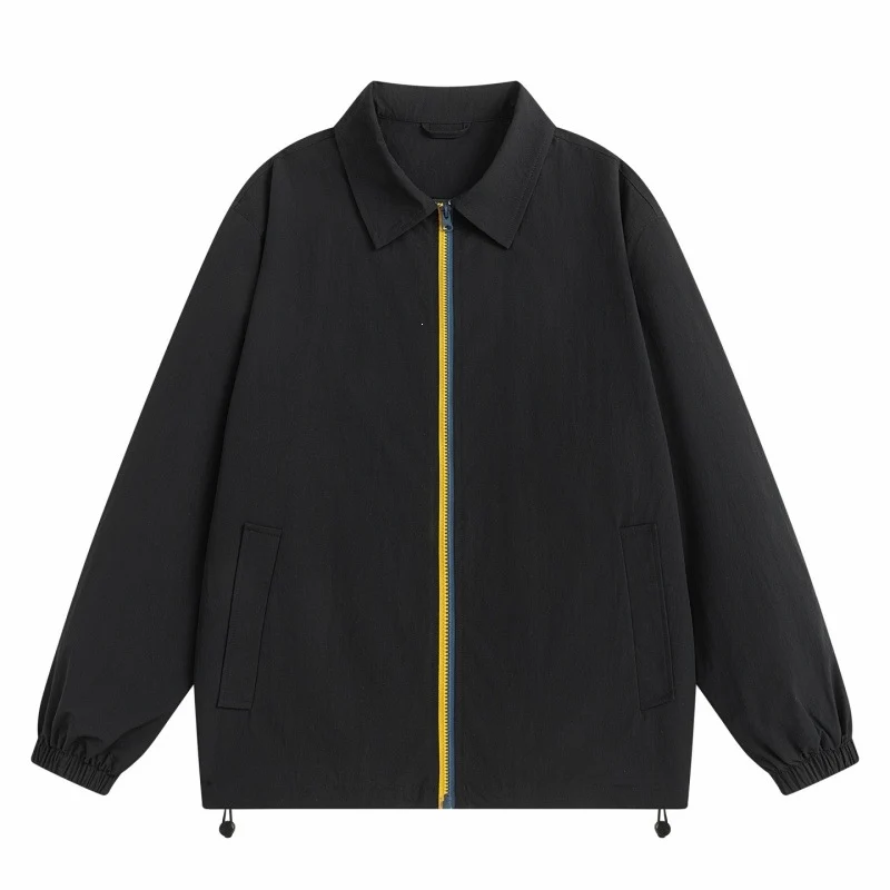 Herren Leichte Outdoor-Harringtonjacke mit Kontrastreißverschluss, Kordelzug & elastischen Bündchen Drune