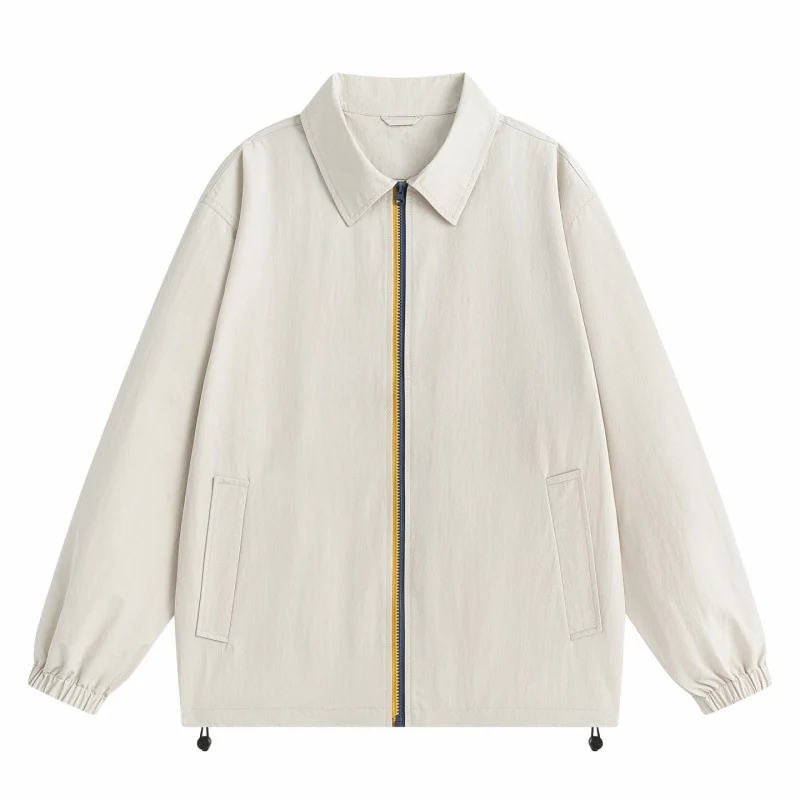 Herren Leichte Outdoor-Harringtonjacke mit Kontrastreißverschluss, Kordelzug & elastischen Bündchen Drune