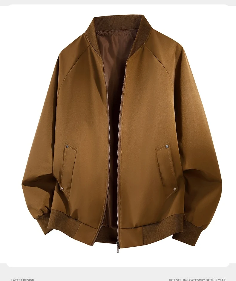 Herren Leichte Outdoor‑Bomberjacke im Clean‑Look mit Raglanärmeln, verdecktem Zwei‑Wege‑Reißverschluss & praktischen Pattentaschen Drune