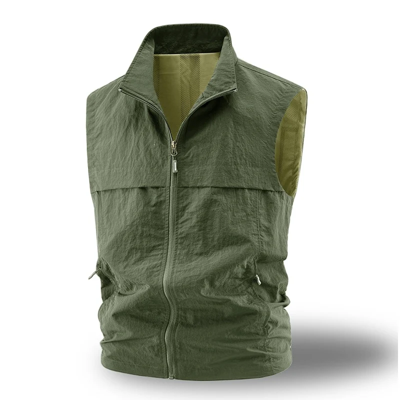Herren Leichte atmungsaktive Outdoor-Weste mit Mesh-Futter, durchgehendem Reißverschluss & Reißverschlusstaschen Drune