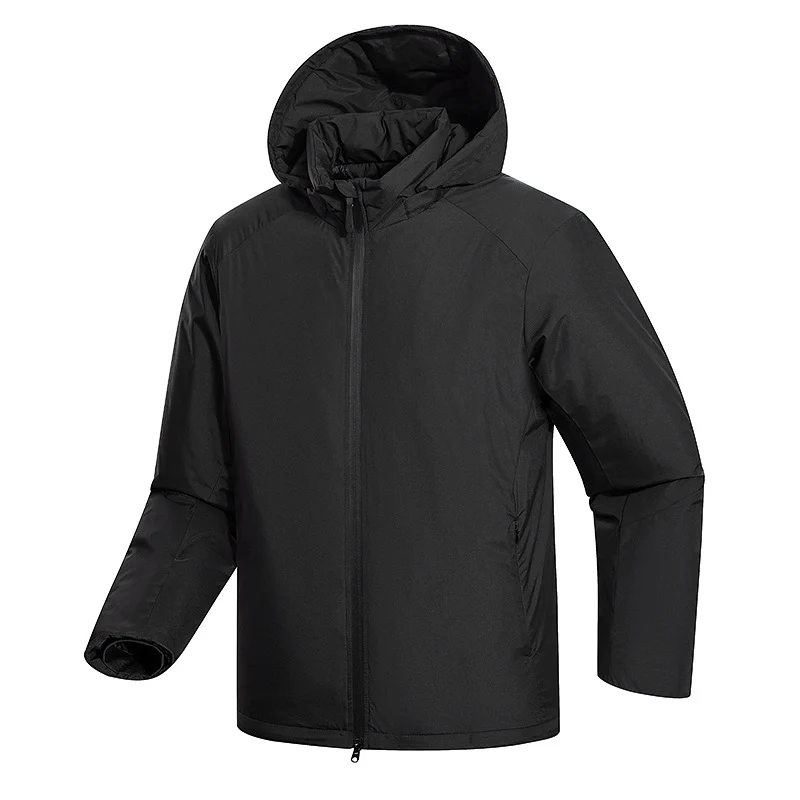 Herren Leichte Allwetter‑Isolationsjacke mit Kapuze, winddichter Hülle & verdecktem Reißverschluss Drune