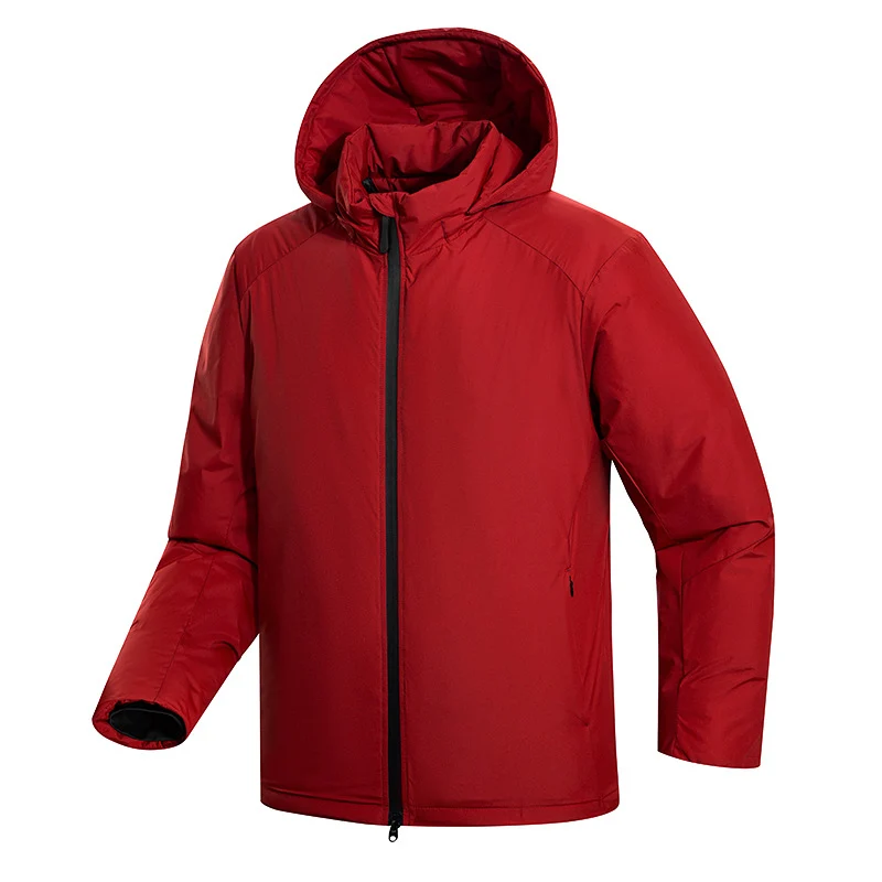 Herren Leichte Allwetter‑Isolationsjacke mit Kapuze, winddichter Hülle & verdecktem Reißverschluss Drune