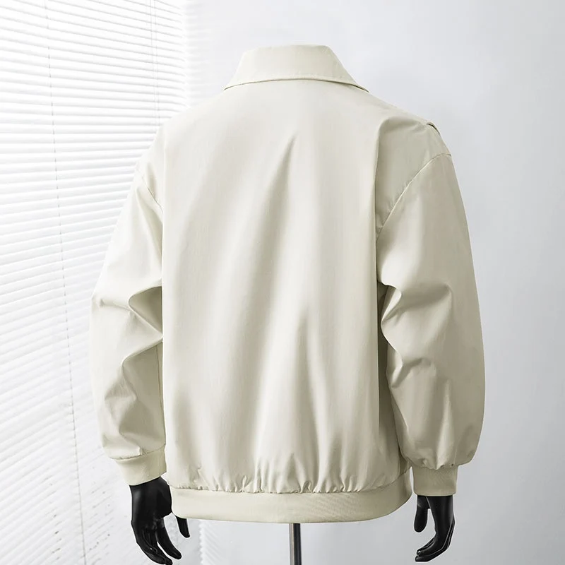 Herren Leicht wattierte Bomber-Coachjacke mit verdeckter Druckknopfleiste, Zipper-Brusttasche & gerippten Bündchen Drune