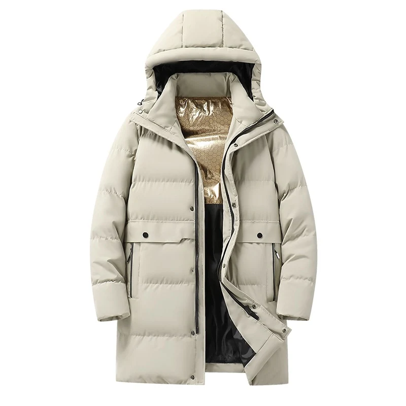 Herren langer gesteppter Winterparka mit Kapuze, wasserabweisender Außenhülle & wärmereflektierendem Innenfutter Drune