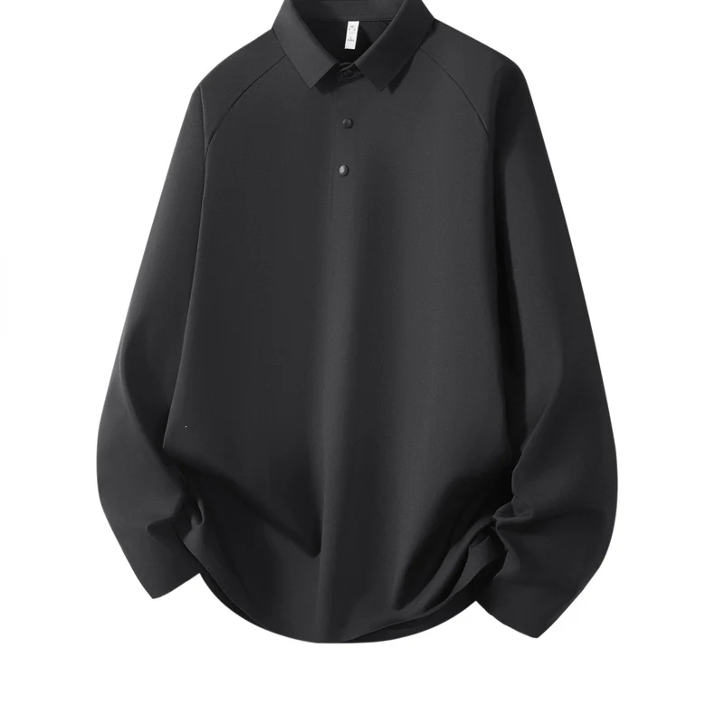 Herren Langarm-Poloshirt aus technischem Stretch mit Hemdkragen & Halbknopf-Leiste Drune