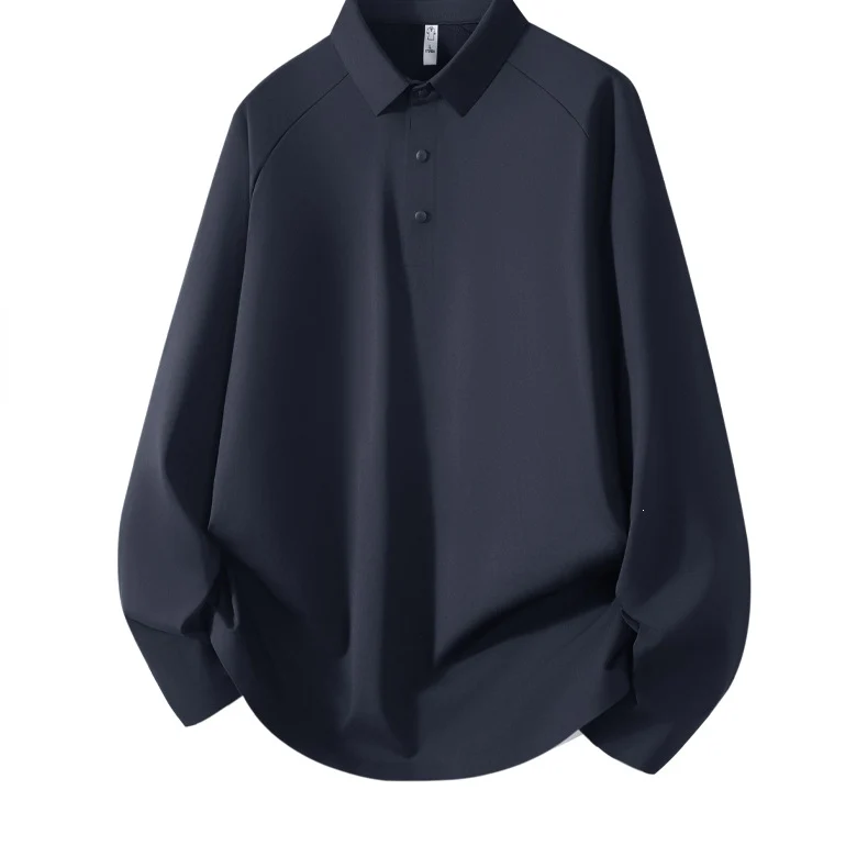 Herren Langarm-Poloshirt aus technischem Stretch mit Hemdkragen & Halbknopf-Leiste Drune