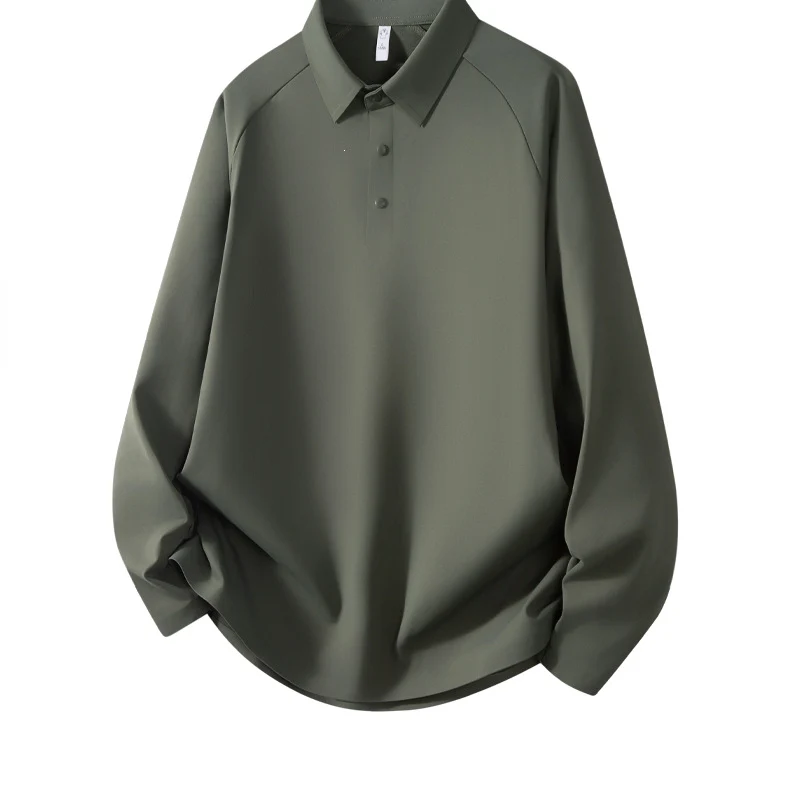 Herren Langarm-Poloshirt aus technischem Stretch mit Hemdkragen & Halbknopf-Leiste Drune