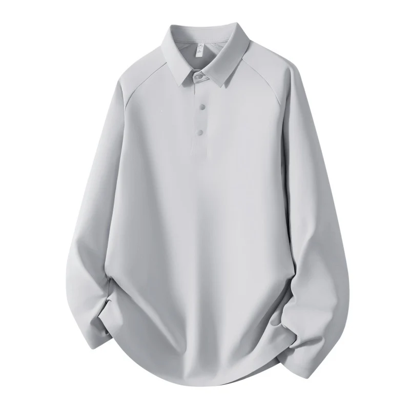 Herren Langarm-Poloshirt aus technischem Stretch mit Hemdkragen & Halbknopf-Leiste Drune
