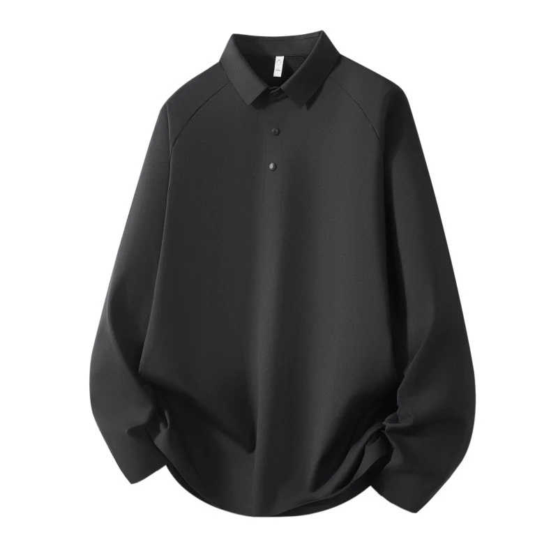 Herren Langarm-Poloshirt aus technischem Stretch mit Hemdkragen & Halbknopf-Leiste Drune