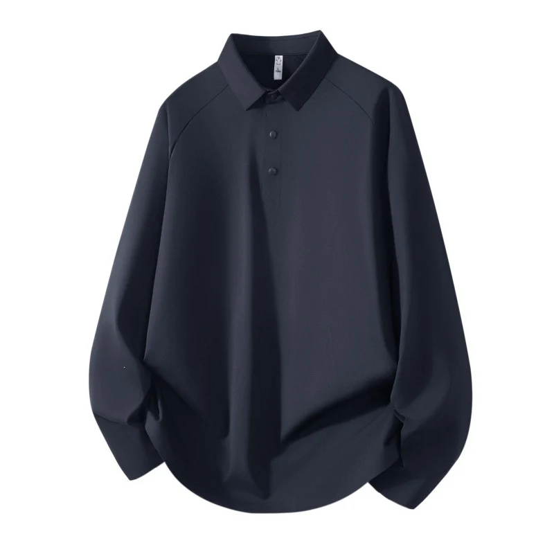 Herren Langarm-Poloshirt aus technischem Stretch mit Hemdkragen & Halbknopf-Leiste Drune