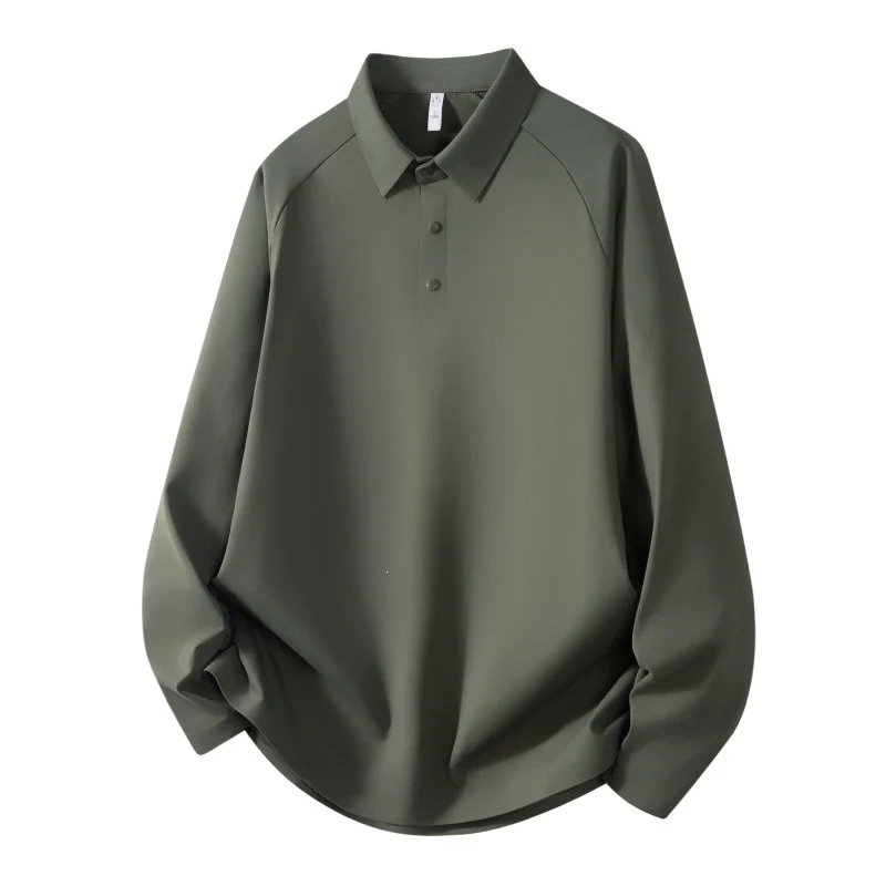 Herren Langarm-Poloshirt aus technischem Stretch mit Hemdkragen & Halbknopf-Leiste Drune