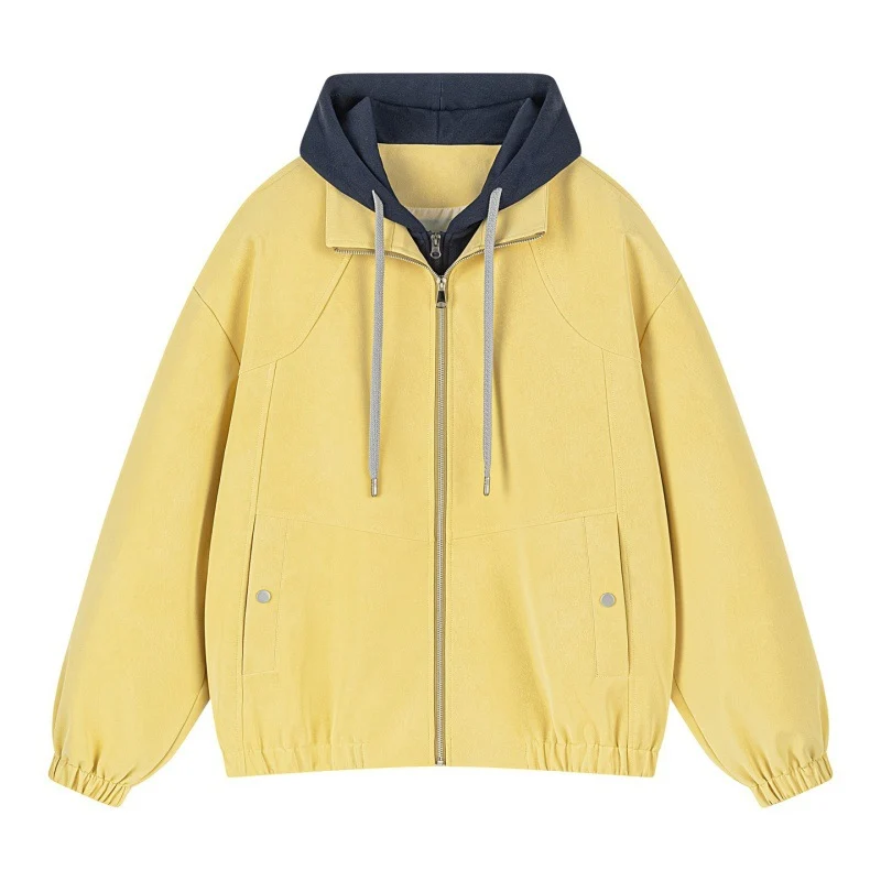 Herren Lagenlook Bomberjacke mit integrierter Kapuze, elastischem Saum & Druckknopf‑Taschen Drune