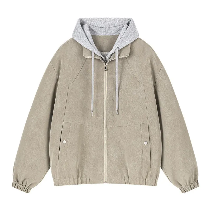 Herren Lagenlook Bomberjacke mit integrierter Kapuze, elastischem Saum & Druckknopf‑Taschen Drune