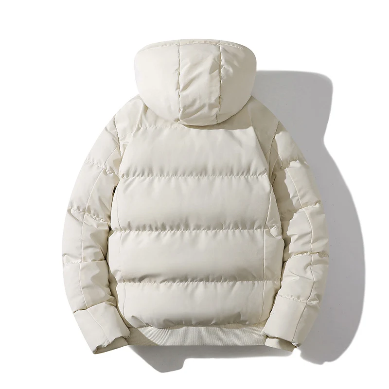 Herren Kurze Thermo-Steppjacke mit Kapuze, mattierter Oberfläche & Kontrastreißverschlüssen Drune