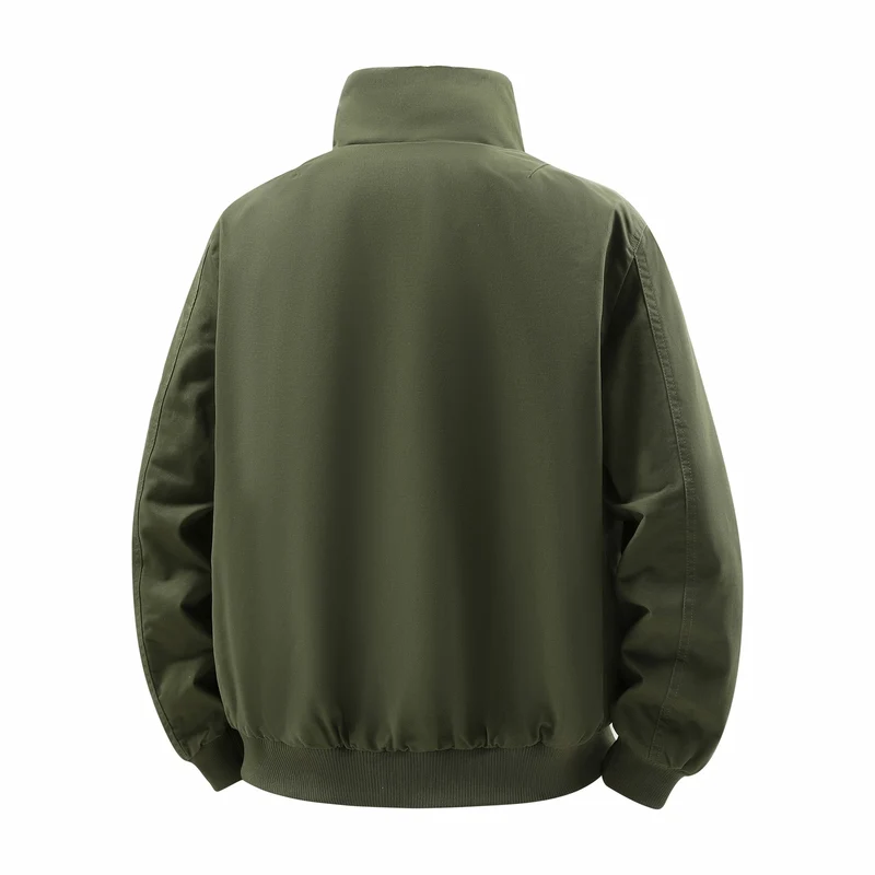 Herren Kurze Thermo-Bomberjacke mit Teddykragen, Fleece-Innenfutter & Utility-Ärmeltasche Drune