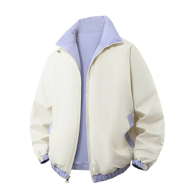 Herren Kurz geschnittene Thermo-Pufferjacke mit hohem, verstellbarem Stehkragen und kontrastierter Innenfütterung Drune