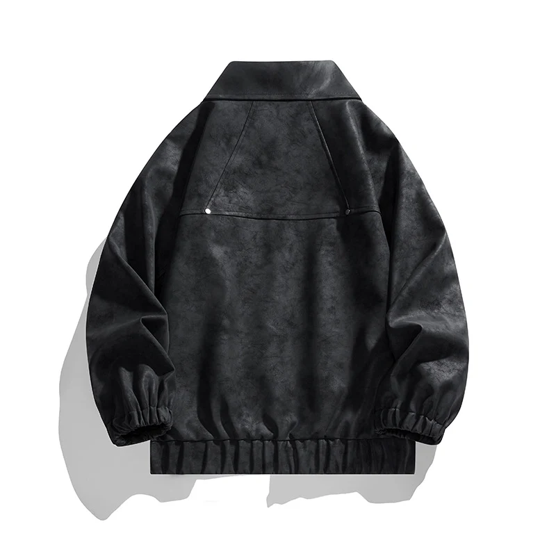 Herren Kunstvelours‑Bomberjacke im Oversize‑Boxy‑Cut mit Zwei‑Wege‑Reißverschluss & elastischem Saum Drune