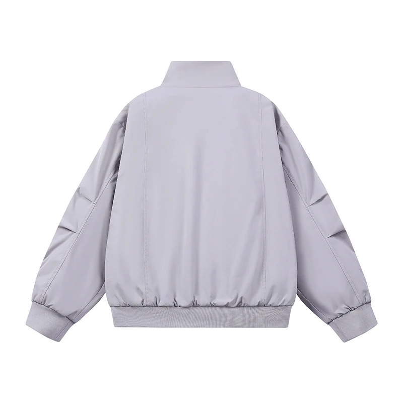 Herren Kunstvelours‑Bomberjacke im Oversize‑Boxy‑Cut mit Zwei‑Wege‑Reißverschluss & elastischem Saum Drune