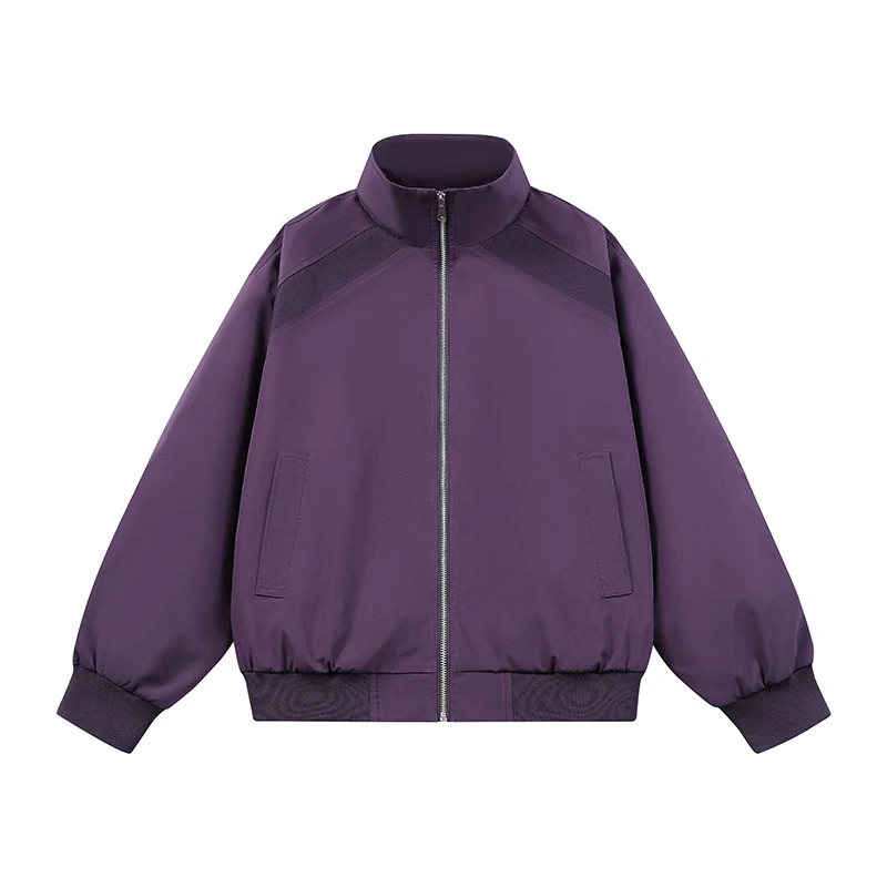 Herren Kunstvelours‑Bomberjacke im Oversize‑Boxy‑Cut mit Zwei‑Wege‑Reißverschluss & elastischem Saum Drune