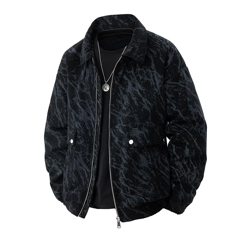 Herren Kunstvelours‑Bomberjacke im Oversize‑Boxy‑Cut mit Zwei‑Wege‑Reißverschluss & elastischem Saum Drune
