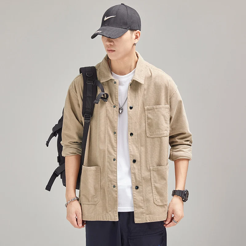 Herren Kord-Workwear-Überhemd mit Brust- und Eingrifftaschen Drune