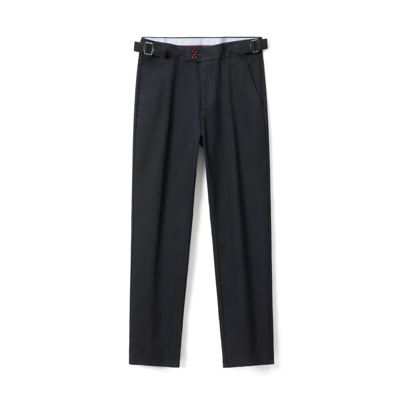 Herren Konische Chinohose mit seitlichen Taillenverstellern & schlanker Bundfalte Drune