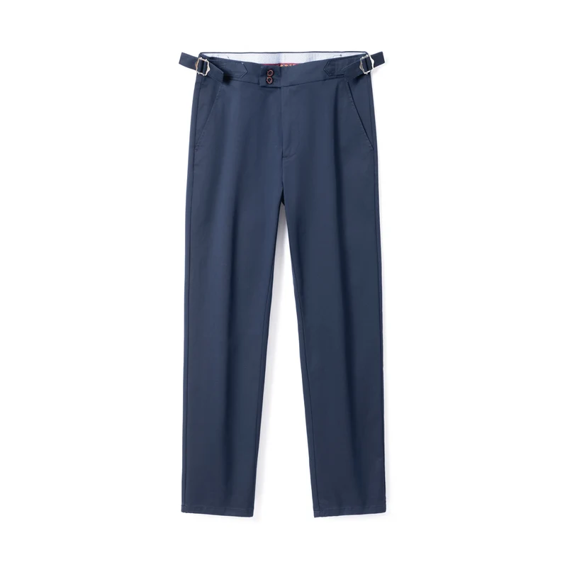 Herren Konische Chinohose mit seitlichen Taillenverstellern & schlanker Bundfalte Drune