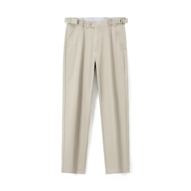 Herren Konische Chinohose mit seitlichen Taillenverstellern & schlanker Bundfalte Drune