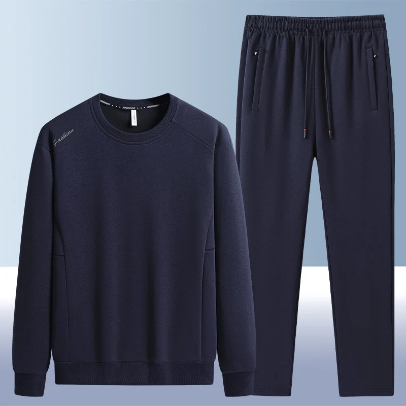 Herren Komfortables Mikrofleece-Trainingsset mit Rundhals‑Sweatshirt & tapered Jogginghose Drune