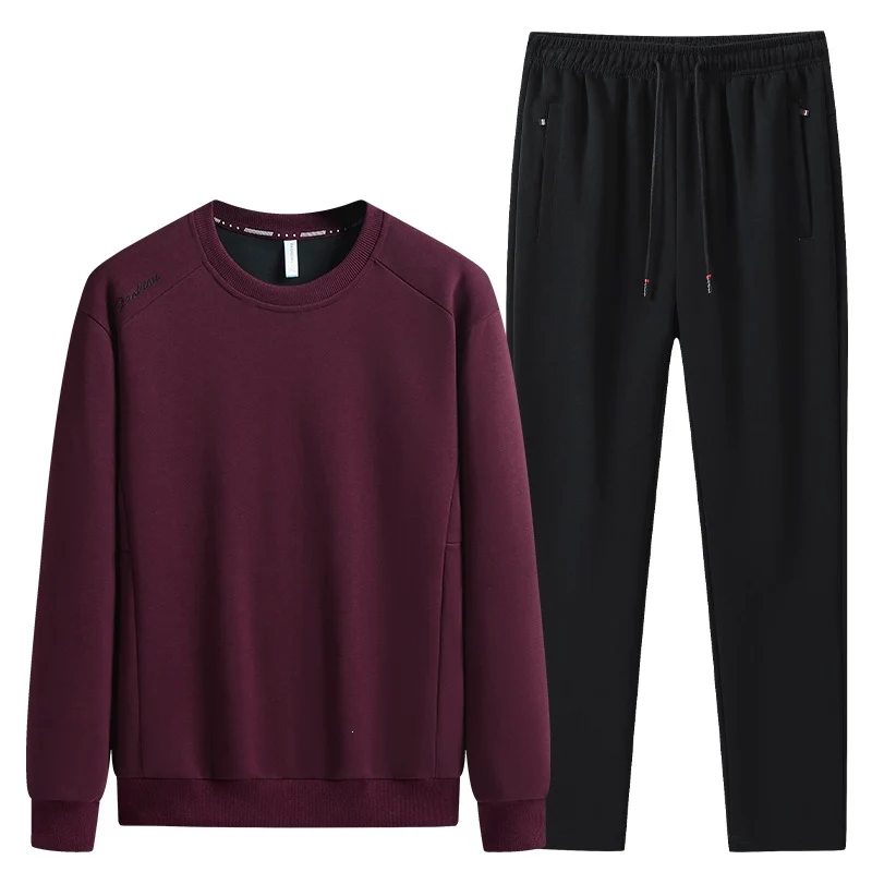 Herren Komfortables Mikrofleece-Trainingsset mit Rundhals‑Sweatshirt & tapered Jogginghose Drune