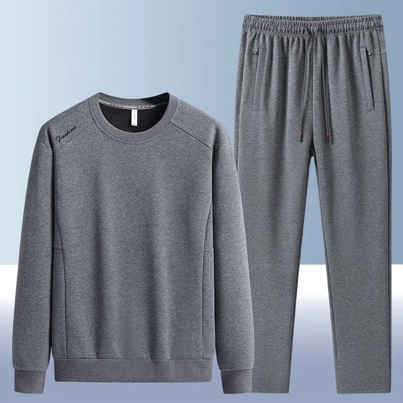 Herren Komfortables Mikrofleece-Trainingsset mit Rundhals‑Sweatshirt & tapered Jogginghose Drune