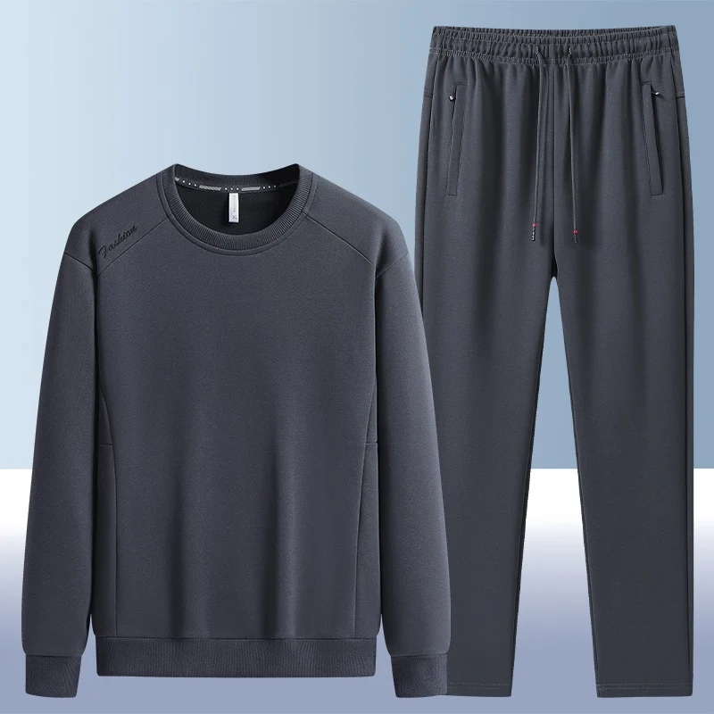 Herren Komfortables Mikrofleece-Trainingsset mit Rundhals‑Sweatshirt & tapered Jogginghose Drune