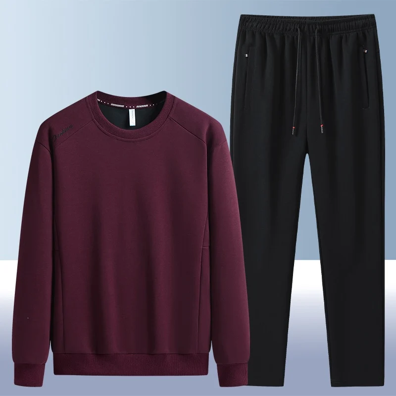 Herren Komfortables Mikrofleece-Trainingsset mit Rundhals‑Sweatshirt & tapered Jogginghose Drune