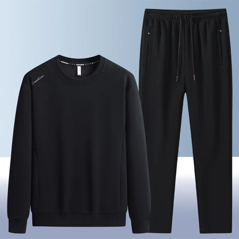Herren Komfortables Mikrofleece-Trainingsset mit Rundhals‑Sweatshirt & tapered Jogginghose Drune