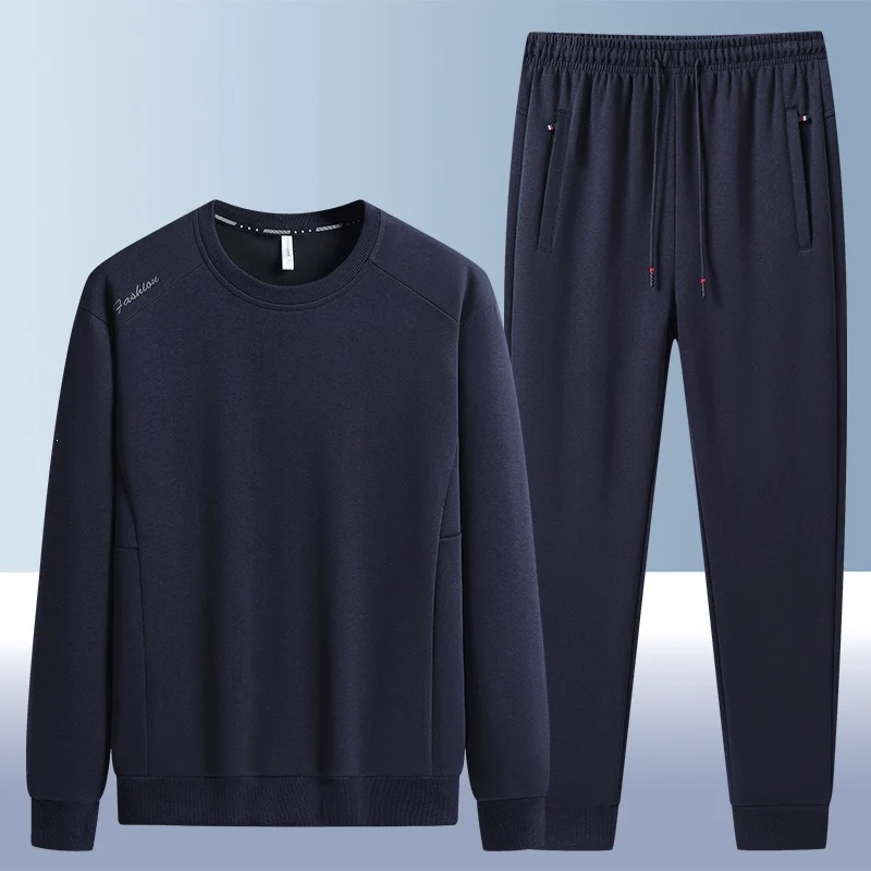 Herren Komfortables Mikrofleece-Trainingsset mit Rundhals‑Sweatshirt & tapered Jogginghose Drune