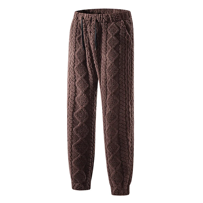 Herren Komfort-Grobstrick-Jogginghose mit Zopfmuster, elastischem Bund & Kordelzug Drune