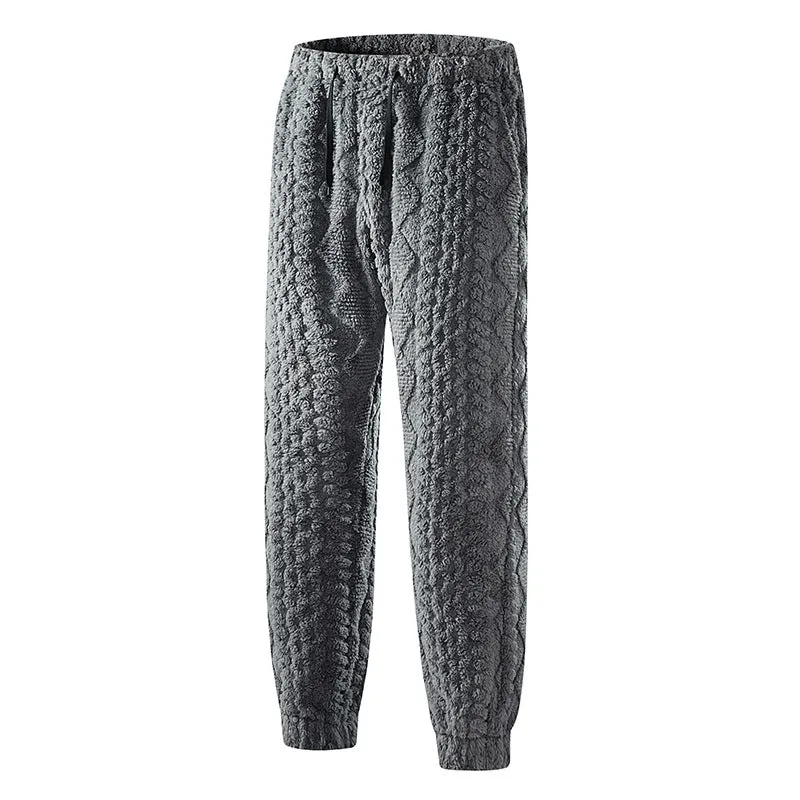 Herren Komfort-Grobstrick-Jogginghose mit Zopfmuster, elastischem Bund & Kordelzug Drune