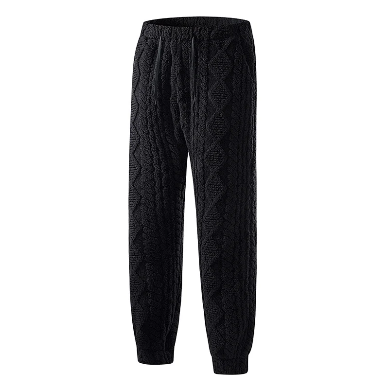 Herren Komfort-Grobstrick-Jogginghose mit Zopfmuster, elastischem Bund & Kordelzug Drune