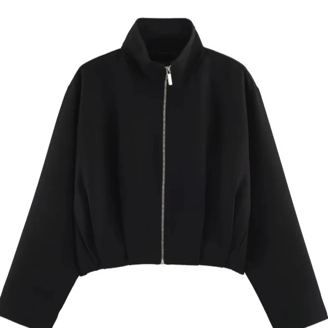 Damen Kurz geschnittener Boxy‑Blouson mit hohem Stehkragen und überschnittenen Ärmeln Drune