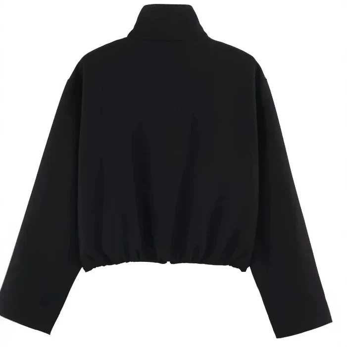 Damen Kurz geschnittener Boxy‑Blouson mit hohem Stehkragen und überschnittenen Ärmeln Drune