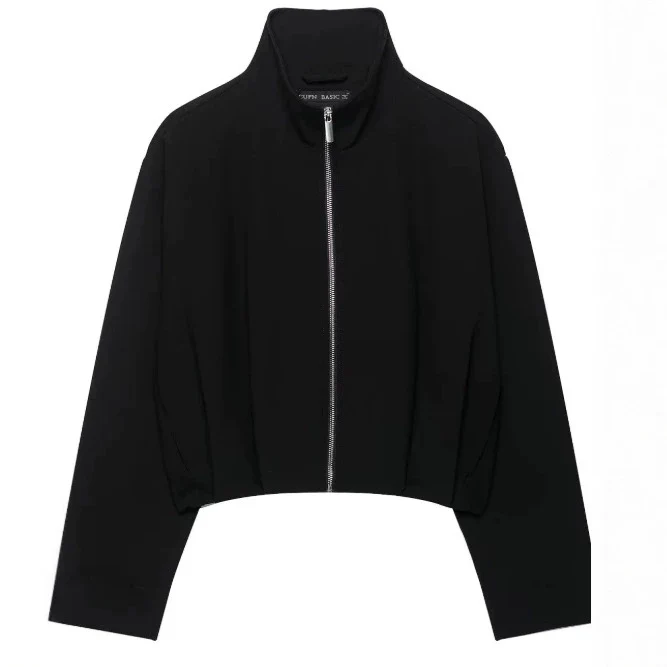 Damen Kurz geschnittener Boxy‑Blouson mit hohem Stehkragen und überschnittenen Ärmeln Drune