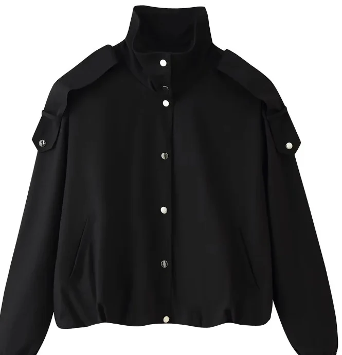 Damen Kurz geschnittener Boxy‑Blouson mit hohem Stehkragen und überschnittenen Ärmeln Drune