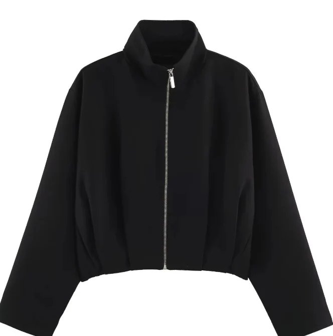 Damen Kurz geschnittener Boxy‑Blouson mit hohem Stehkragen und überschnittenen Ärmeln Drune