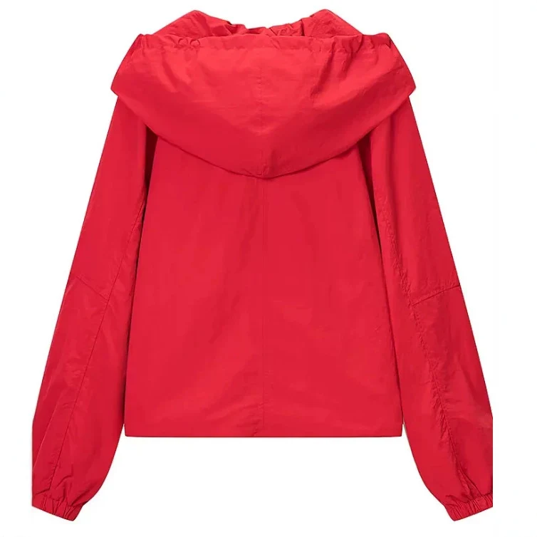 Damen Kurz geschnittene Wollmix-Jacke mit Stehkragen, Reißverschluss und Ballonärmeln Drune