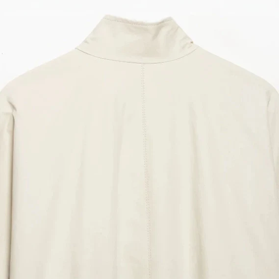 Damen Kurz geschnittene Wollmix-Jacke mit Stehkragen, Reißverschluss und Ballonärmeln Drune