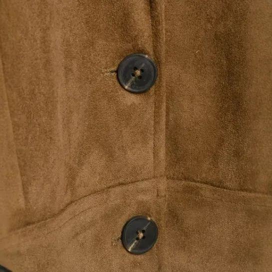 Damen Kurz geschnittene Wollmix-Jacke mit Stehkragen, Reißverschluss und Ballonärmeln Drune