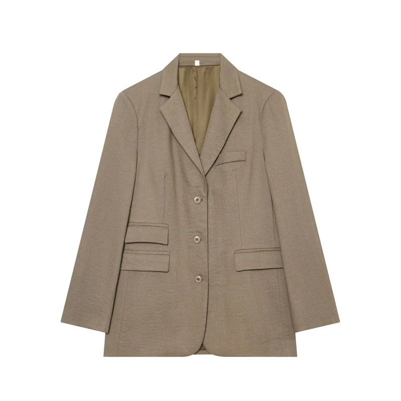Damen Kastenblazer mit Drei‑Knopf‑Verschluss, Pattentaschen und leichter Schulterpolsterung Drune