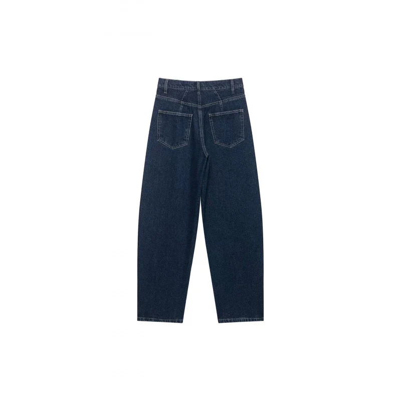 Damen Hochtaillierte weite Streifenjeans im Retro‑Look Drune
