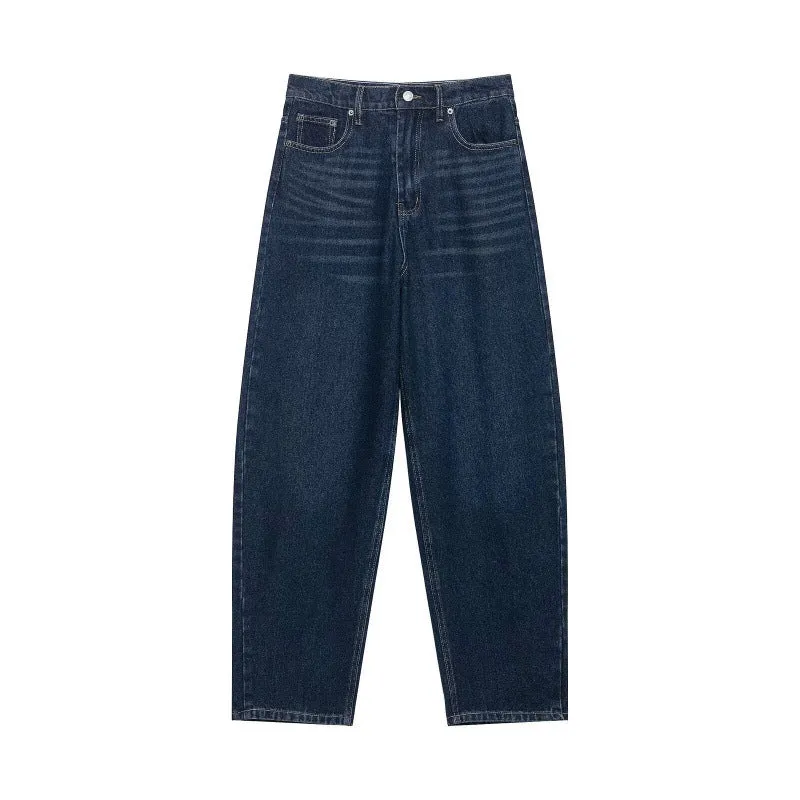Damen Hochtaillierte weite Streifenjeans im Retro‑Look Drune