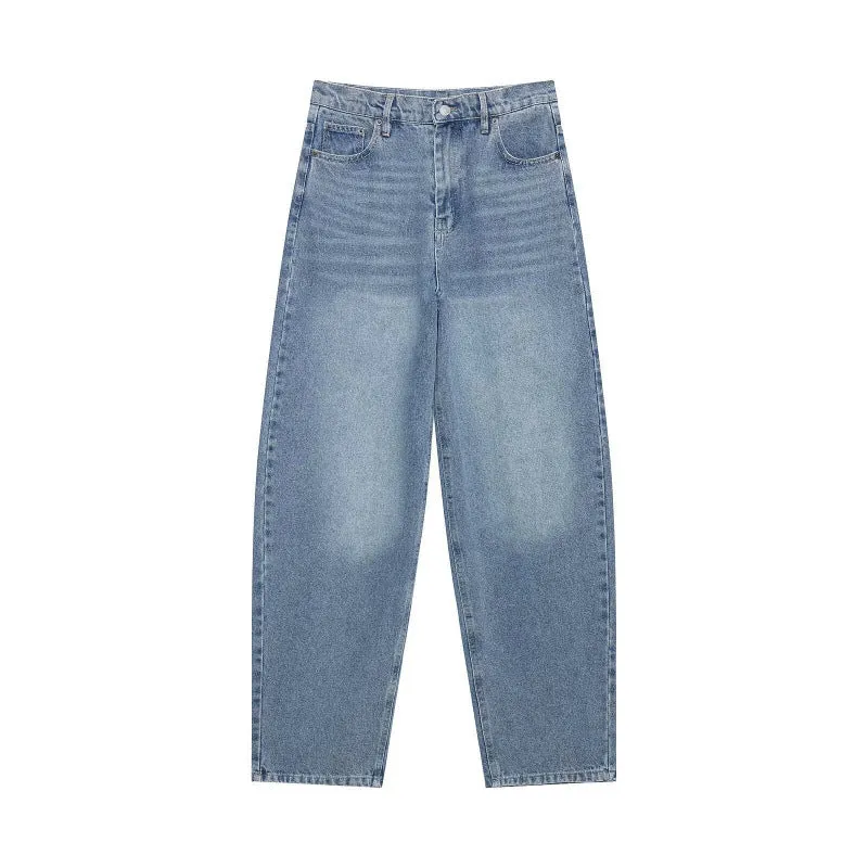 Damen Hochtaillierte weite Streifenjeans im Retro‑Look Drune